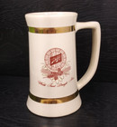 Vintage Schlitz Stein Beer Promo Ceramic Ivory Gold Wheat Finest Draught Logo