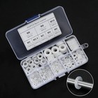 Youyidun-650 Pcs White Nylon Flat Washer Assortment Kit  Round Flat Nylon Washer