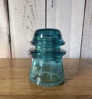 Vintage Hemingray No 16 Blue aqua Glass Insulator - Made In Usa