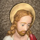 Vintage Gorgeous Hand Painted Sacred Heart Of Jesus Wall Plaque Statue 14  X 9 