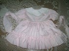 Vintage Usa Elise Pink White Collar Dress Ruffle Full Circle Sz  L  18 M Months