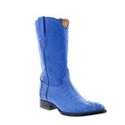 Wild West Caiman Hornback Chihuahua Mens Blue Wide Cowboy Western Boots