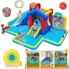 Inflatable Bounce House Kids  Bouncer 7 In 1 Large Pool With 550w Blower