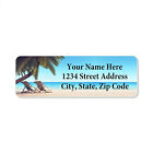60 Return Address Labels Personalized Printed 3 4 X 2 1 4 Beach Scene