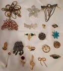 Various Lapel Pin Brooch Gold silver Tone gems Mixed Sizes Lot Of 20 
