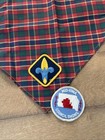 Vtg Boy cub Scouts Uniform-3 Neckerchiefs-3 Slides-book-1950 s Patches Iowa Sz11