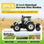 2 Pcs 18  Disc Harrow Notched 3 5mm 9 Gauge  For 1  Or 1-1 8  Square Axle Steel