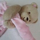 Carters Lovey Baby Security Blanket Plush Pink Brown Teddy Bear Rattles 