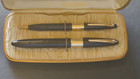 Sheaffers White Dot  2000 Snorkel Pen And Pencil Set 14k Gold
