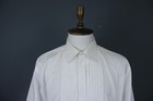 Balmain White Solid Cotton Pleated Bib Front French Cuff Tuxedo Shirt Sz 17 5 44