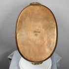 Antique Hand Hammered Copper Oval Roasting Pan 16  Brass Handles Heavy Rustic