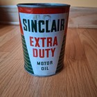 Vintage Sinclair Extra Duty Motor Oil Can Metal 1 Quart Empty 1950s