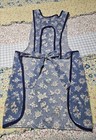 Vintage 50 s Full Bib Apron With Pockets Blue   White Grannycore S m