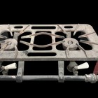 Vintage Cast Iron Dual Two Burner Cooking Camp Gas Stove Antique Untested