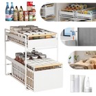 2 Tier Under Sink Organizer Sliding Storage Basket Rack Pull Out Cabinet Drawers