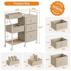 3 Tier Rolling Cart With Dividers And Drawers Off White Modanais Baby Organizer