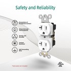 20amp Electrical Wall Outlet  125v Duplex Receptacle White 20a  