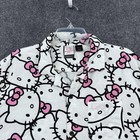 Hello Kitty Sanrio White Graphic Button Up Short Sleeve Shirt Women   s Large
