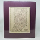 1835 Indiana Counties Tg Bradford Original Hand Colored Antique Map Matted