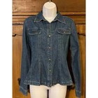 Vintage Emma James Blue Jean Denim Long Sleeve Jacket Size Shirt M Nwot