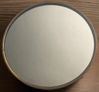Vintage Magnify Mirror Mother Of Pearl Shell Look Brass Standing Folds Purse 3   