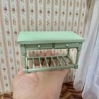 1 12 Scale Dollhouse Miniatures Green Vintage Side Table Furniture Accessories