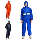 Mens Work Coverall Hooded Reflective Stripes Long Sleeve Jumpsuits Coveralls
