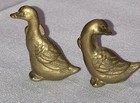 Vintage Solid Brass Duck Paperweight Set Of 2 Mcm Mid Century Modern