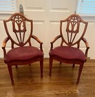 Dining Arm Chairs Hepplewhite Shield Back Vintage By Bernhardt