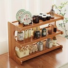 3-tier Bamboo Spice Rack Organizer And Seasoning Jar Excellent Tiered Wooden