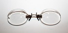 Antique Pince-nez Rimless Spectacles Nose Clip Glasses With Case
