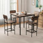 Giantex 5-piece Dining Set Counter Height Table 4 Bar Stools Mix Brown