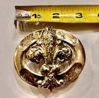 Classic Fleur De Lis Brass Belt Buckle By Silversmith Richard Kaish 