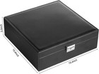 Jewelry Box For Women   Men  2-layer Large Organizer With Lock  Black