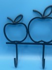 Black Cast Iron Wall 3 Hook Vintage Kitchen Apple Hanging Decor