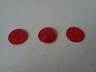 Missouri Sales Tax Token Tokens Lot Of 3 Vintage Red Plastic Small Obsolete 7 8 