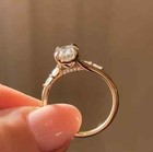 1 50ct Oval Cut Real Moissanite Solitaire Wedding Ring 14k Yellow Gold Plated