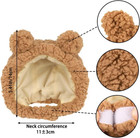 Joicee Cute Cat Costume Warm Bear Hat For Cat Adjustable Soft Small Pet Headwear