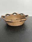 Jose Artisano Pine Needle Basket Handwoven Ocoxal Black And Tan Mexico
