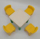 Little Tikes Dollhouse Family Kitchen Furniture Table With 4 Chairs Lot Vintage 