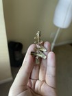Vintage Monet Modernist Rhinestone Christmas Tree Brooch Pin Signed Gold Tone