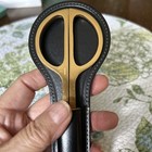Vintage 9    Long Germany Scissors In Black Leather Holder Excellent Condition