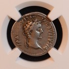 Roman Empire Tiberius Silver Denarius  18-35 Ad  -ngc Vf  Biblical Tribute Penny