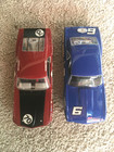 Two 1 32 Slot Cars Scalextric - 1969 Ford Boss 302 Mustang -1969 Chevy Camero