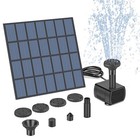Outdoor Solar Powered Floating Water Fountain Pump Garden Pond Bird Bath W  Led