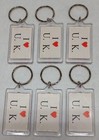 Vintage Collection Of  i Love Uk flag  Reversible Keychain - Lot Of 6  2000 