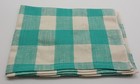 Vintage Linen Cotton Kitchen Dish Tea Towel Teal Cream 16 X 23  Excellent