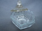 Vintage French Antique Sculpted Cut Glass Sugar Bowl 1950s