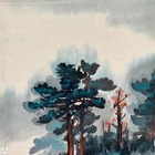 Vintage Chinese Landscape Ink And Color On Paper  boating On The Gorge River 