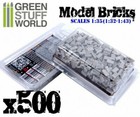 Green Stuff World 1 35  1 32-1 43  Scale 500 Grey Ceramic Model Bricks - Scenery